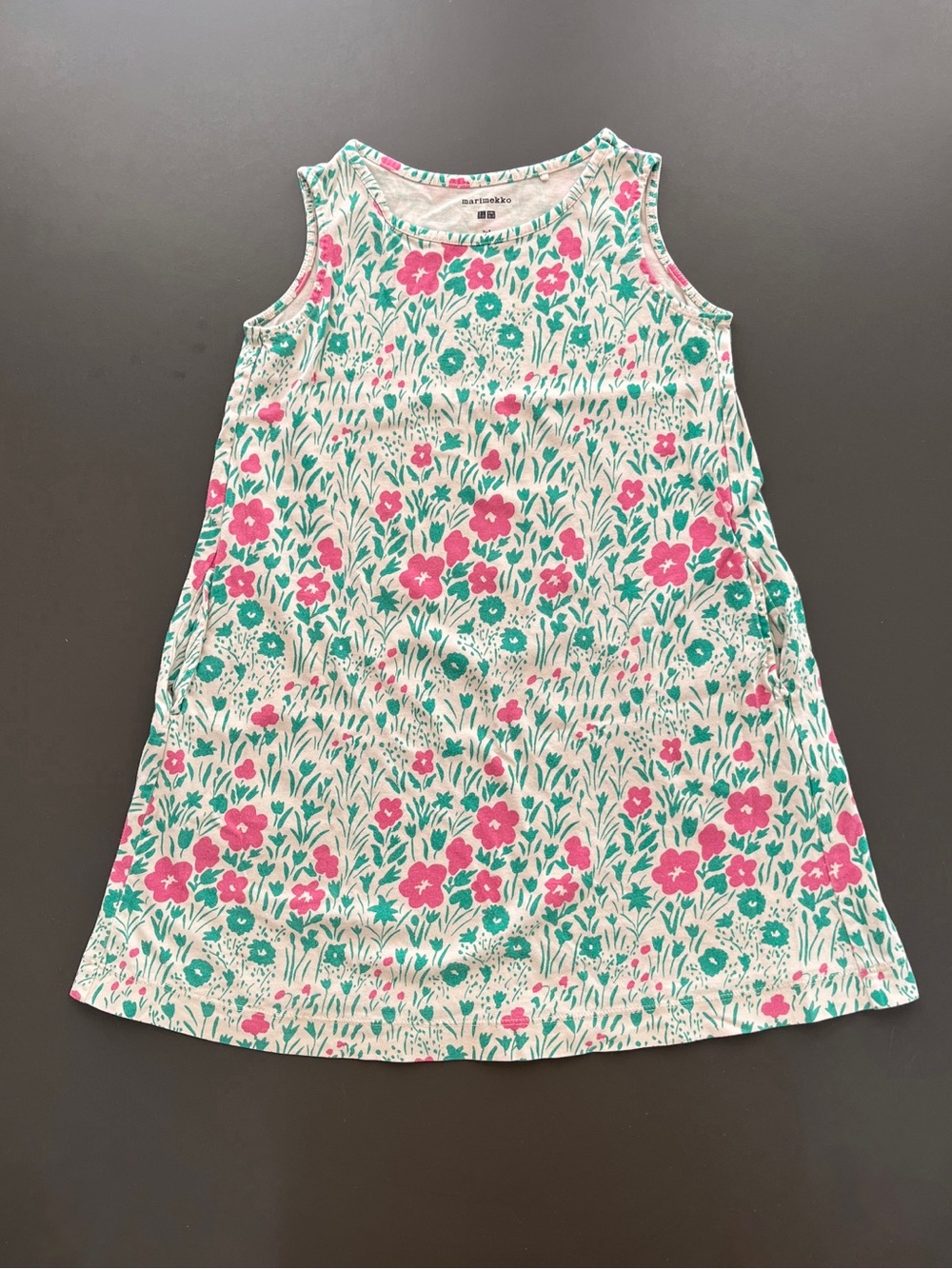 Marimekko + Uniqlo Girls Tank Dress with Floral Print Size 3/4
